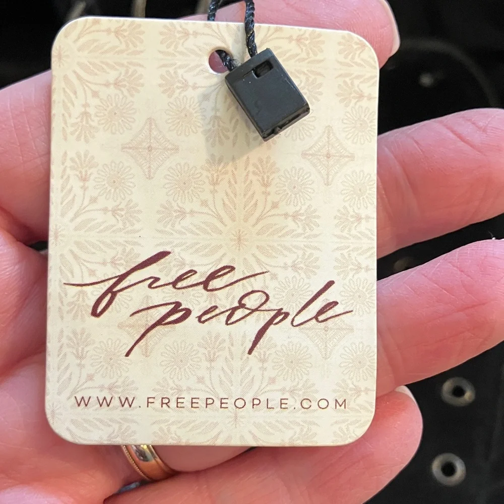 Free People Black Suede Studded Hobo Bag Large Boho Festival Slouchy Shoulder - Picture 8 of 10